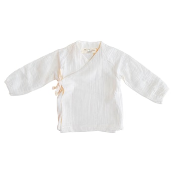 Leichte Musselin Wickelbluse natur
