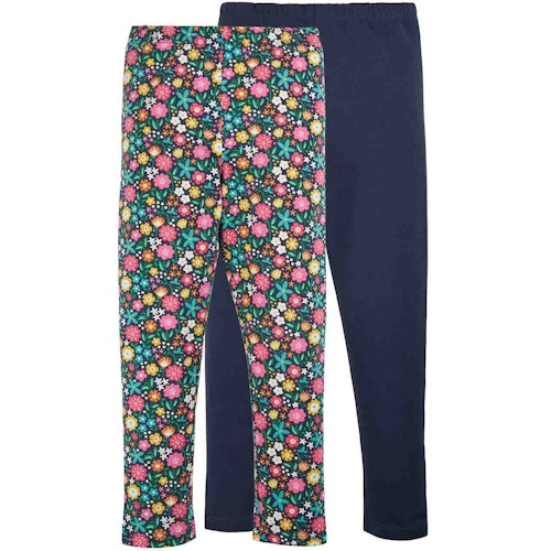 Leggings Doppelpack Blumen uni