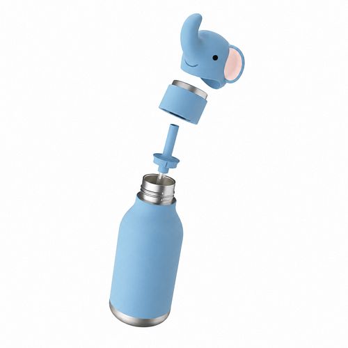 Bestie Bottle Edelstahltrinkflasche mit Trinkhalm Elefant 460 ml