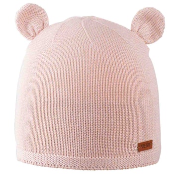 Öhrchen Strickmütze Wolle Seide rosa