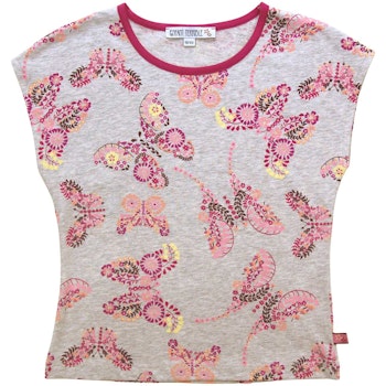 Sommer Shirt Schmetterling-Druck grau-melange