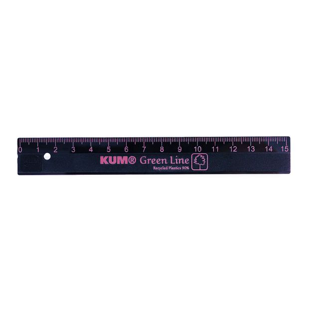 KUM Lineal – Zeichenlineal recyceltem Plastik 15 cm pink