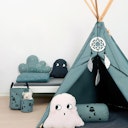 Vorschaubild Kinder Tipi Bio Baumwolle 135 x 135 x 150 cm  graugrün