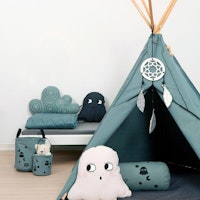 Kinder Tipi Bio Baumwolle 135 x 135 x 150 cm  graugrün