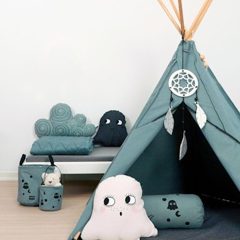 Kinder Tipi Bio Baumwolle 135 x 135 x 150 cm  graugrün