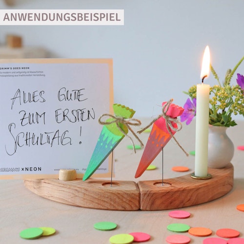 Grimm´s Einschulung Stecker Schultüte Neongrün