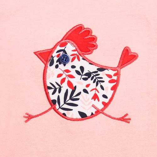 T-Shirt mit Druckknöpfen Huhn