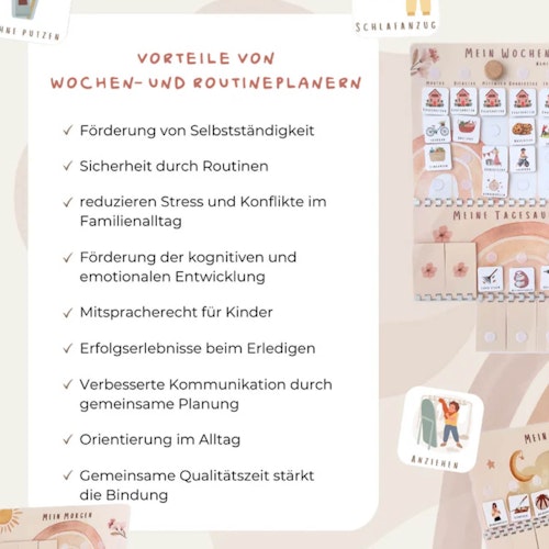 Bunter Wochenplaner und 3 Routinepläne