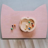 Kinder Tischset aus Kork Katze altrosa 52 x 36 cm