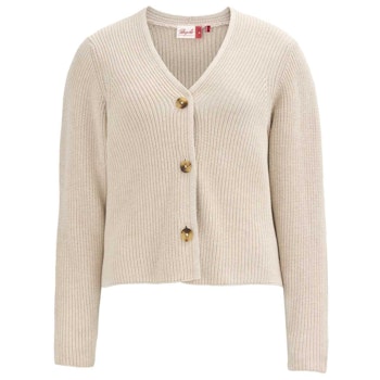 Kurze Damen Strickjacke khaki