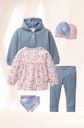 Vorschaubild Wende Dreiecktuch Blumen rauchblau