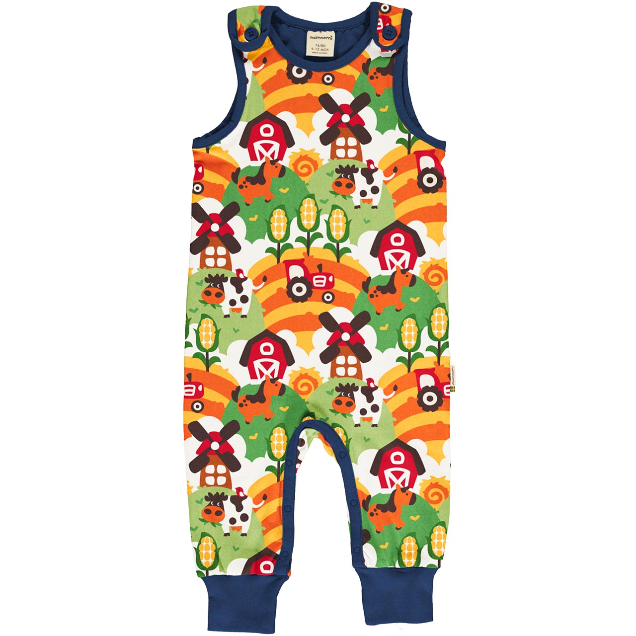 Alloverprint Strampler mit Schulterknöpfen 