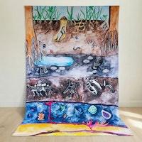 Spieltuch Bio-Baumwolle Unter der Erde 100 x 100 cm