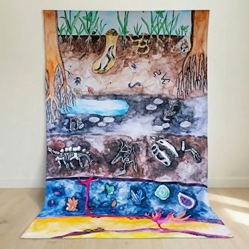 Spieltuch Bio-Baumwolle Unter der Erde 100 x 100 cm