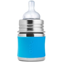 Pura kiki Babyflasche Edelstahl langsamen Sauger - aqua-blau