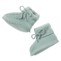 Babyschuhe Wollfleece bergblau 50/56