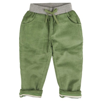 Warme gefütterte Cordhose grün