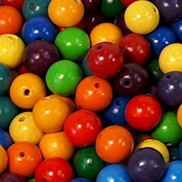 12 Holzperlen zum Sortieren und Basteln