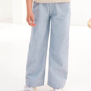 Weite 7/8 Hose blau gestreift