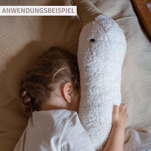 XL Kuscheltier & Wärmekissen Gans Dinkelspelz grau 90 cm