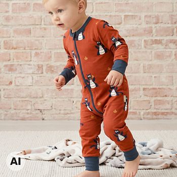 Strampler Reissverschluss Drachen orange