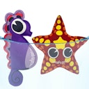 Vorschaubild 2er Set Wasserspieltiere schwimmend Neopren Seestern Seepferchen