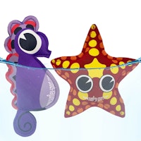 2er Set Wasserspieltiere schwimmend Neopren Seestern Seepferchen