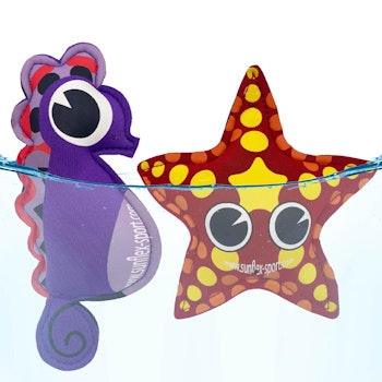 2er Set Wasserspieltiere schwimmend Neopren Seestern Seepferchen