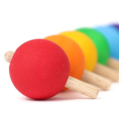 6 Regenbogen Kreisel