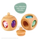 Vorschaubild Zahndose aus Holz mit Funkelsteinen pastell 1 Stück