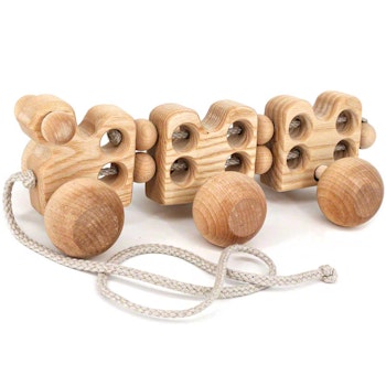 Nachziehtier Raupe aus Holz für Kinder