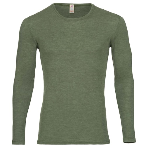 Herren Wolle Seide Langarmshirt