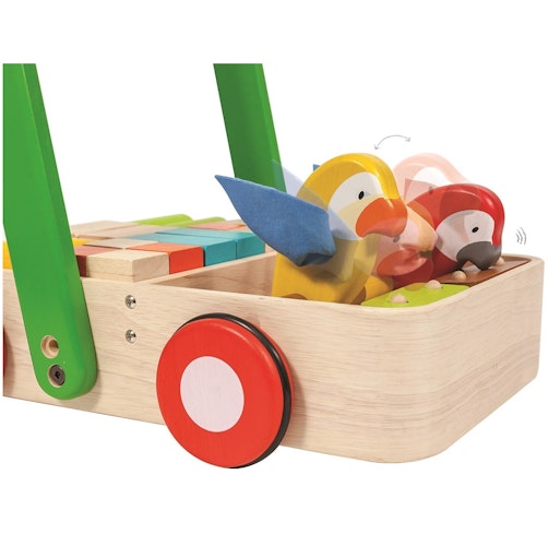Lauflernwagen klappernde Vögel