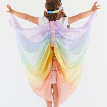 Pastell Regenbogen Feenflügel aus Seide