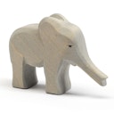 Vorschaubild Elefant klein Rüssel gestreckt Holzfigur 12 cm
