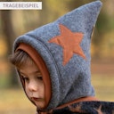 Vorschaubild Woll Schlupfmütze Stern-Aufnäher