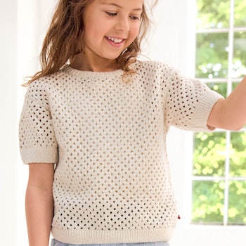 Strick Kurzarm-Pullover beige