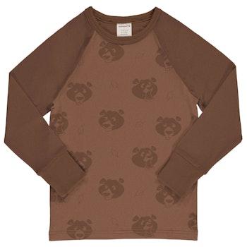Raglanshirt langarm Bären braun