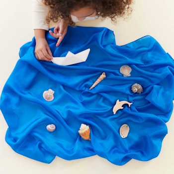 Spieltuch Seide dunkelblau mittel 89 x 89 cm