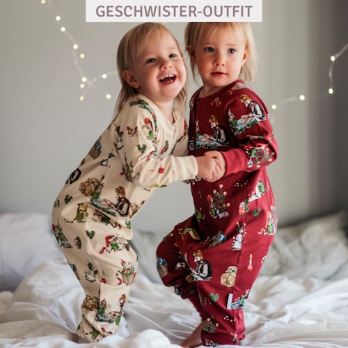 Bambus Schlafanzug Reißverschluss Pettersson & Findus