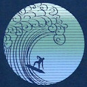 Vorschaubild Edles T-Shirt Wellenreiter-Druck