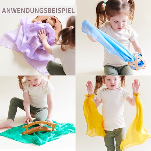 Spieltuch Seide orange klein 53 x 53 cm