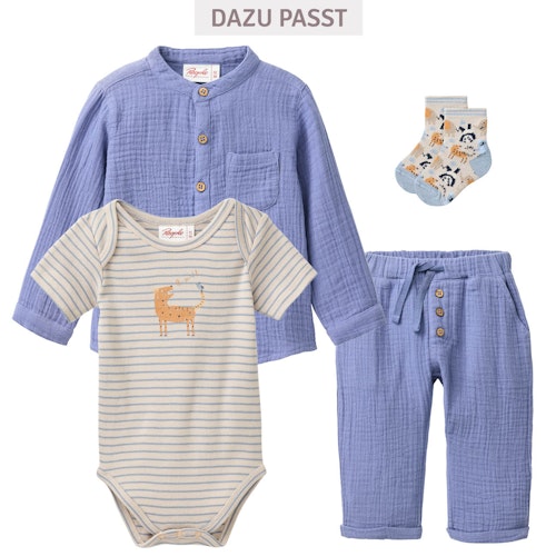 Leichte Musselin Hose blau