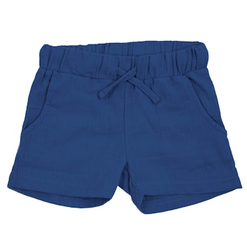 Kurze Musselin Shorts dunkelblau