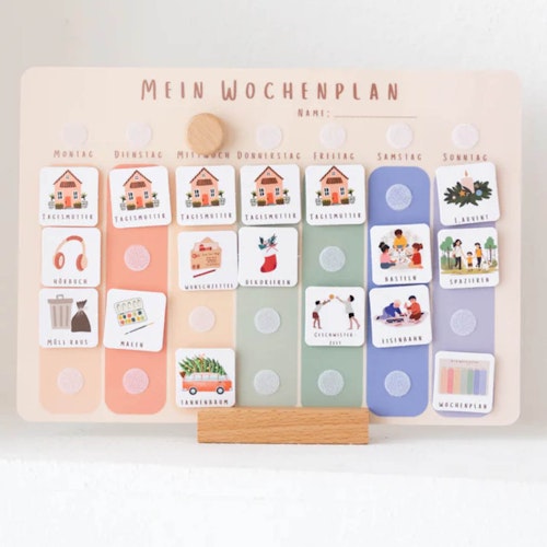 Bunter Wochenplaner und 3 Routinepläne