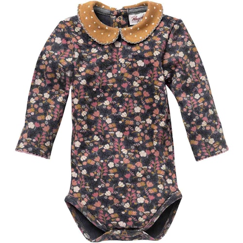 Festlicher Langarmbody Blumenkragen