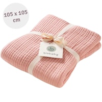 105 x 105 cm grosses Mulltuch Biobaumwolle rosa