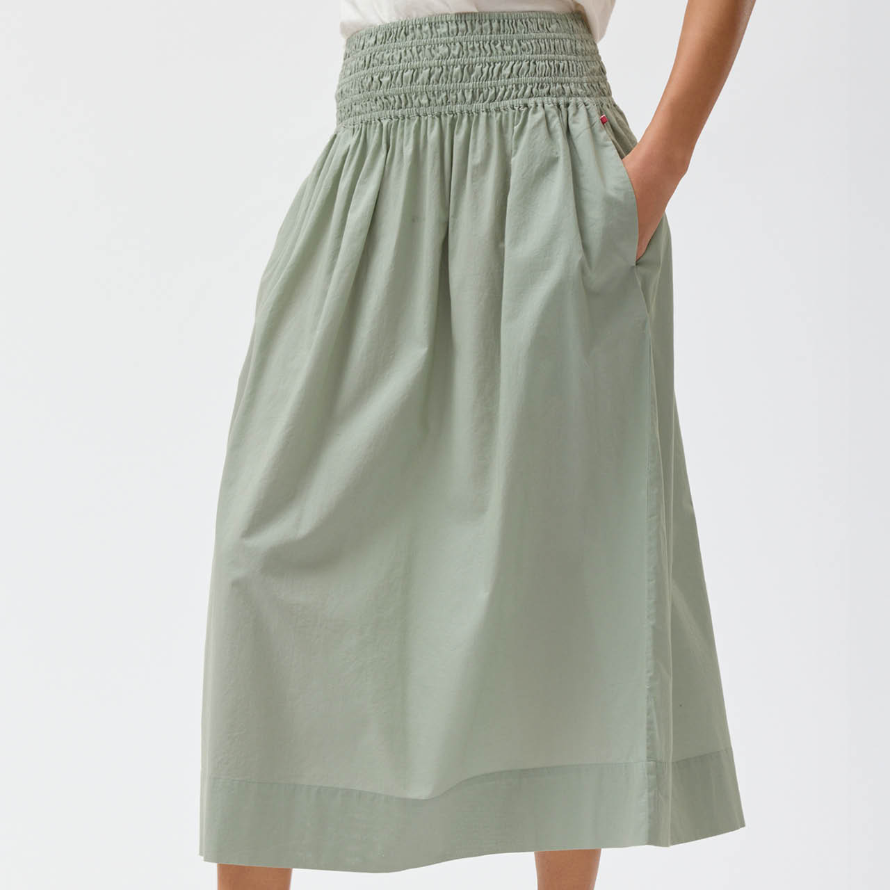 Midi-Rock Damen salbei-grün