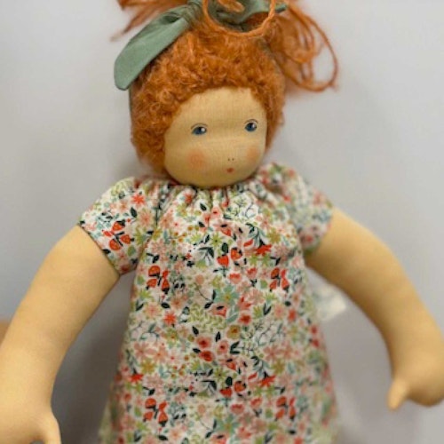 Bio Stoffpuppe Mädchen "Flore" zum An- & Ausziehen 38 cm