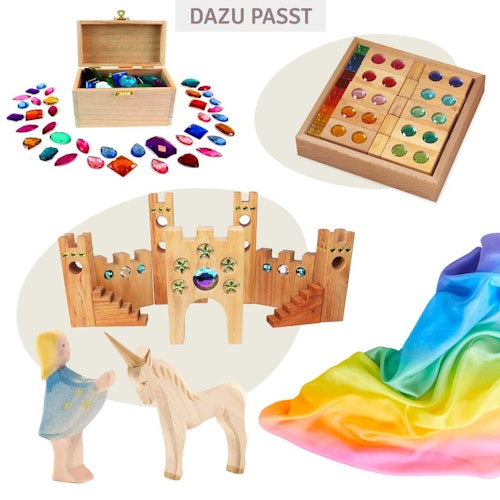 Regenbogen Spieltuch Seide mittel 89 x 89 cm